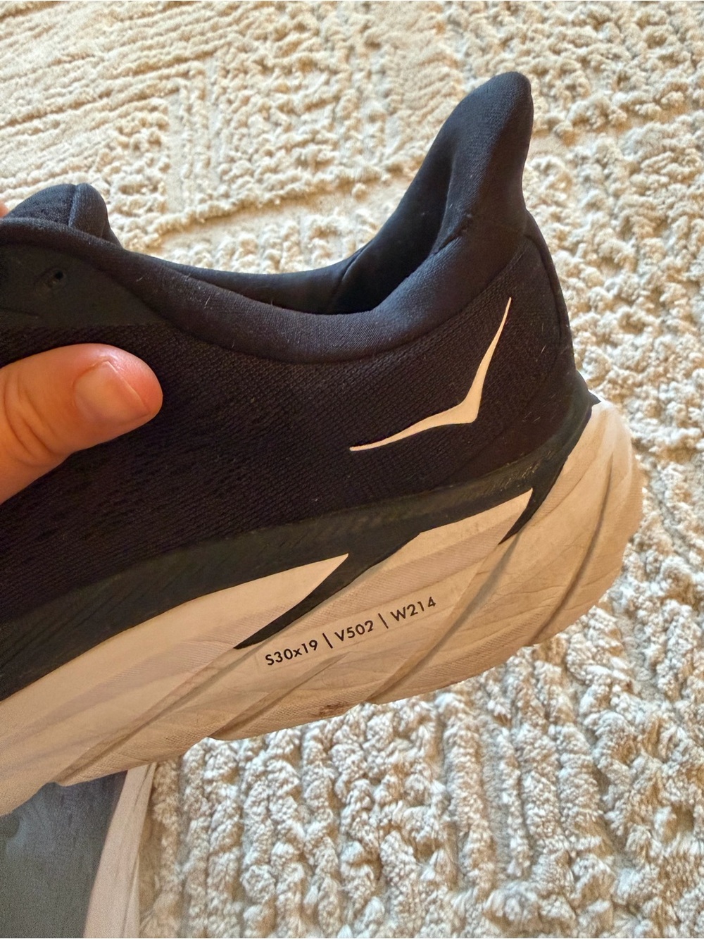 Hoka Men's Black and White Performance Running Shoes - Picture 5 of 5